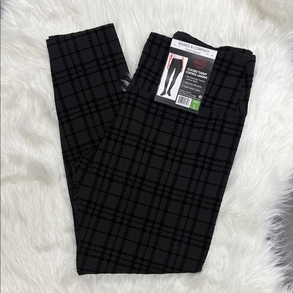 Khakis & Company Black Flocked Leggings